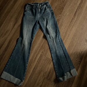 Express Dark Blue Flare Jeans